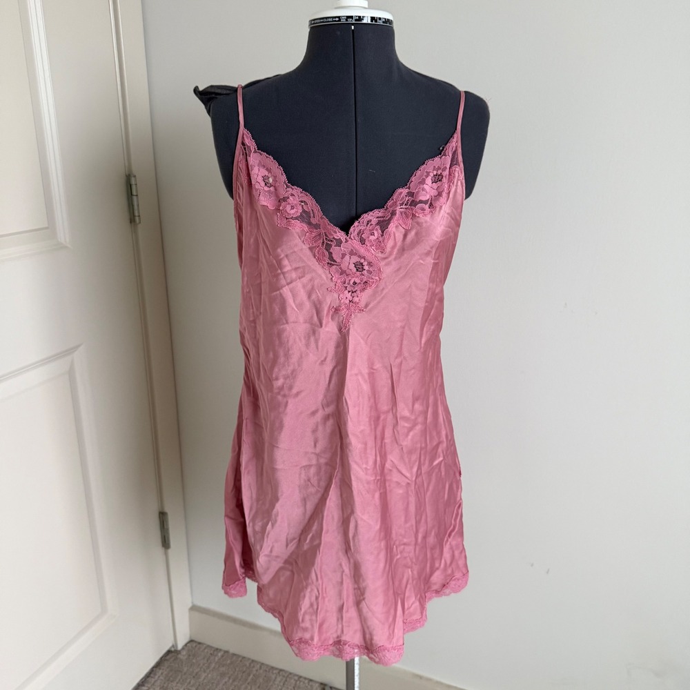 Vintage Victoria's Secret‎ Pink Silk Mini Dress Size Large